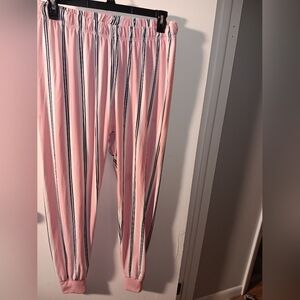 dELiA*s Pink and Navy Striped Elastic Waist Pants